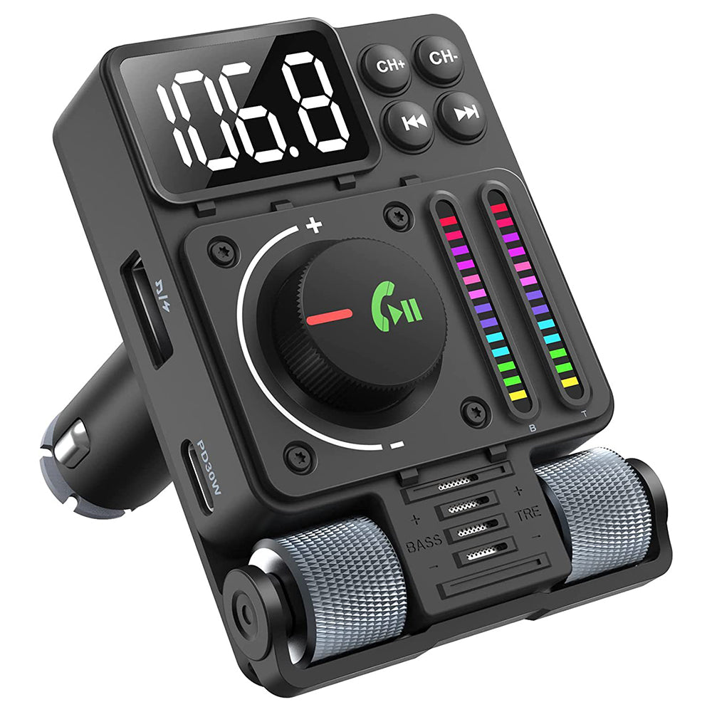 MT01 Ambient Light Car Bluetooth Adapter FM Transmitter MP3 Music Player Type-C + USB Car Charger MT01 Ambient Light Car Bluetooth Adapter FM Transmitter MP3 Music Player Type-C + USB Car Charger